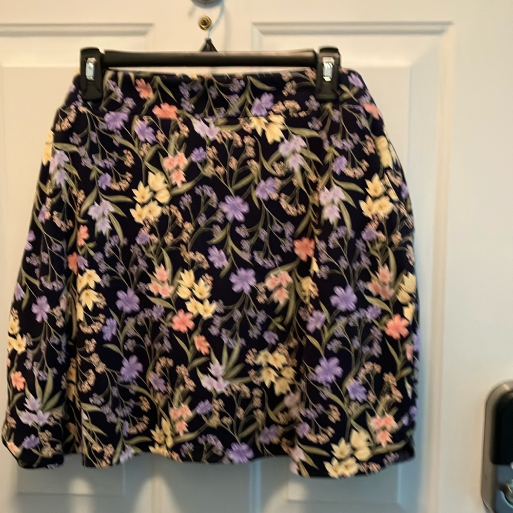 Croft & Barrow Pink and Yellow Mini Skater Skirt Casual